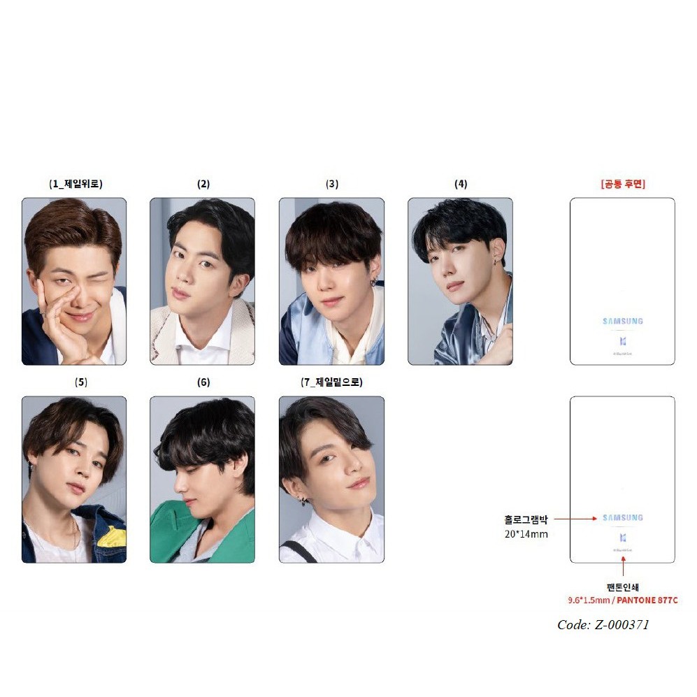 [MT Gift] Bộ 7 Thẻ Hình Nhóm Nhạc BTS